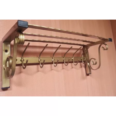 Wieszak z półką na ubrania, metaloplastyka, ręczna robota z polskiej stali